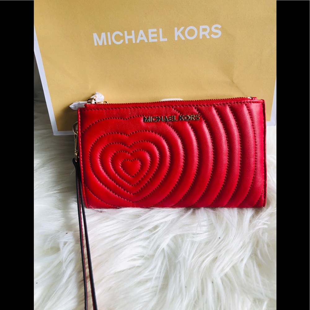 Michael Kors heart wristlet wallet
